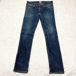 The Kennedy Skinny Jeans Womens 32 (actual 32x32) Blue Dark Wash Denim Zip Fly